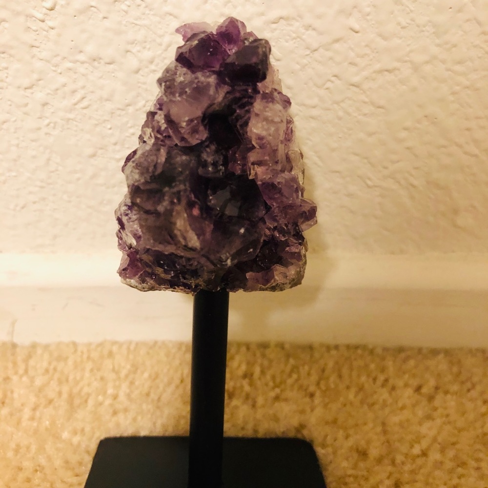 Amethyst cluster with stand